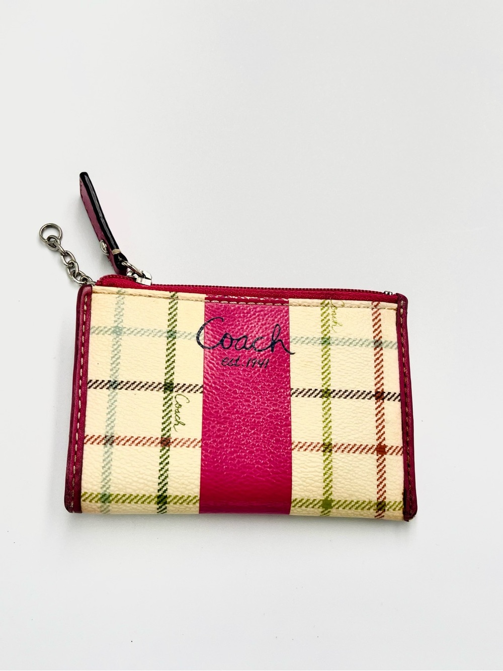 Vintage Coach Heritage Stripe Tattersall ID/Card Case
